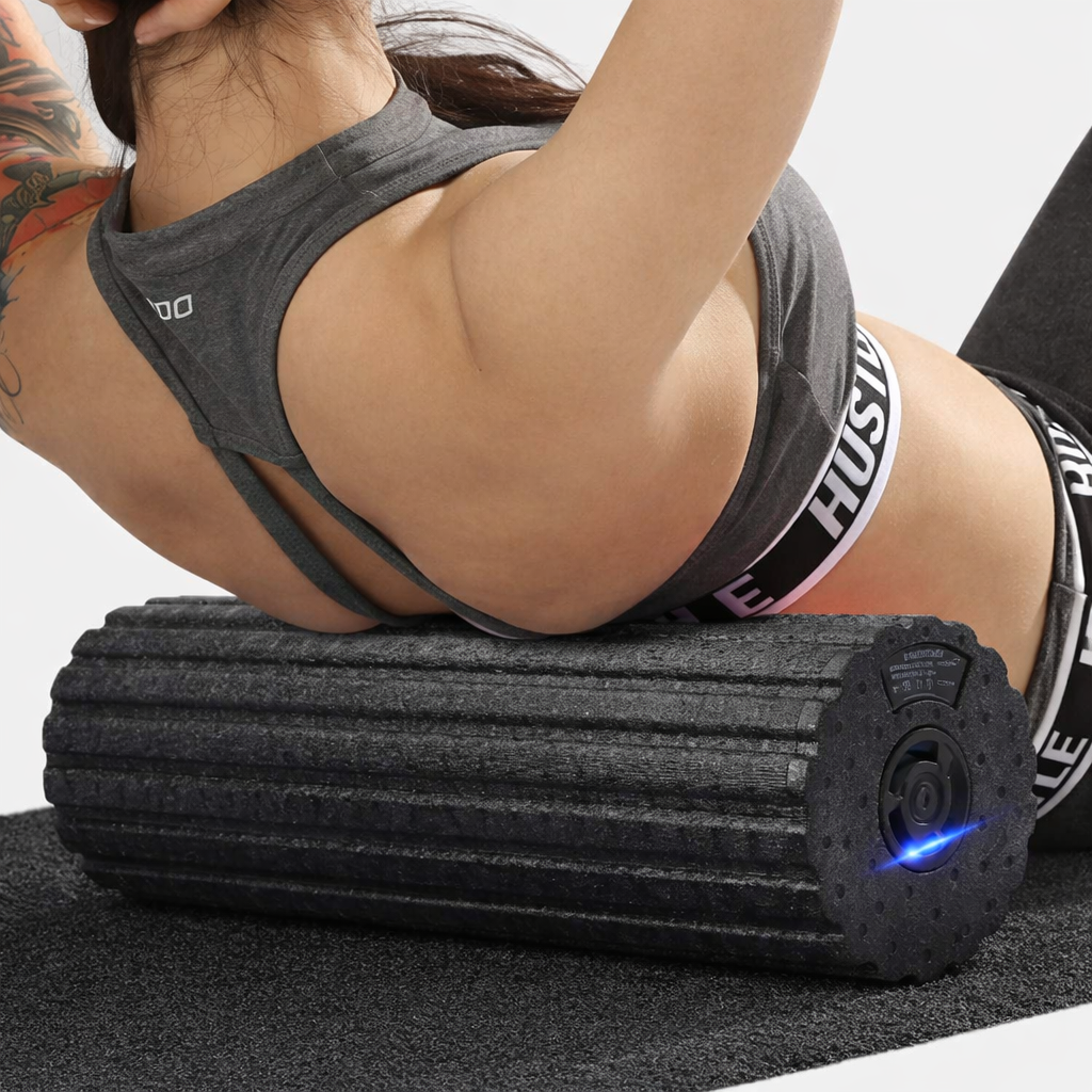 Foam Roller Vibratório 4 Velocidades para Recuperação Muscular e Liberação Miofascial
