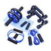 Kit Treino Completo 7 Peças para Exercícios em Casa Roda Abdominal Barras de Flexão e Acessórios Fitness