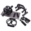 Kit Treino Completo 7 Peças para Exercícios em Casa Roda Abdominal Barras de Flexão e Acessórios Fitness