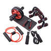 Kit Treino Completo 7 Peças para Exercícios em Casa Roda Abdominal Barras de Flexão e Acessórios Fitness