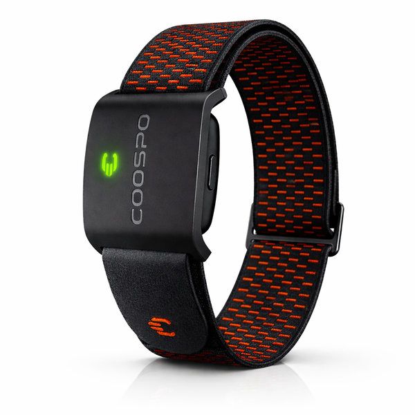 COOSPO HW9 Monitor de Frequência Cardíaca de Braço – Sensor Bluetooth 5.0 ANT+ com Integração ao Aplicativo CoospoRide para Monitoramento de Treinos e Performance
