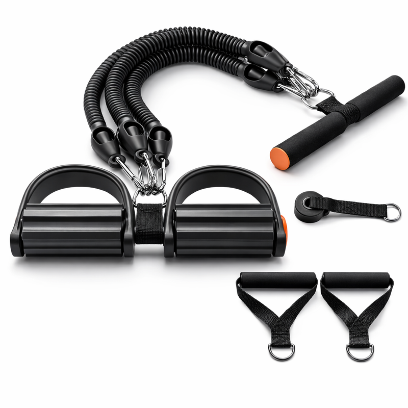 Sistema de Resistência Progressiva com Pedal e Puxador Premium – Treino Completo em Casa